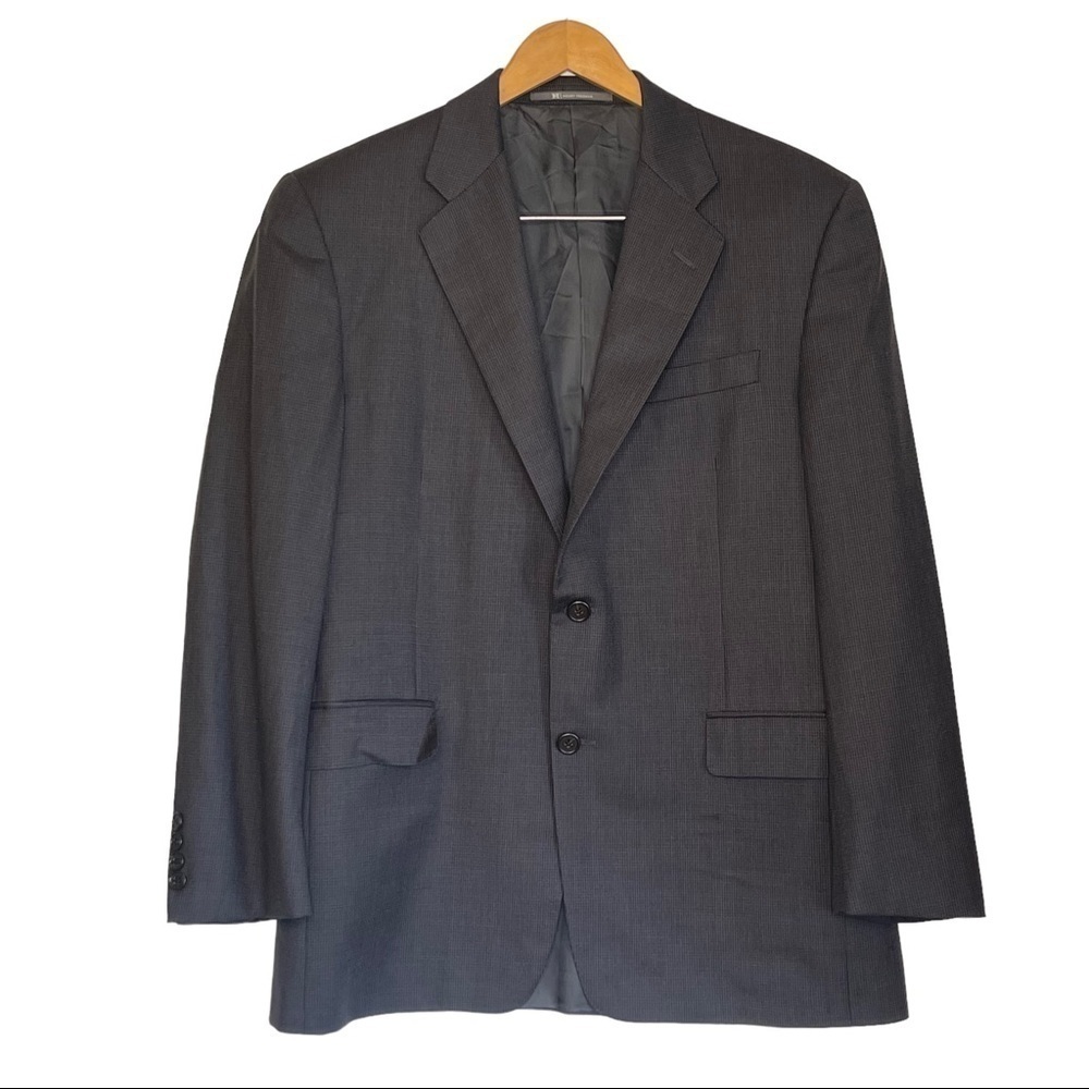 Hickey Freeman Mens Suit Jacket 40 SHT 100% Wool Blazer Career Professional